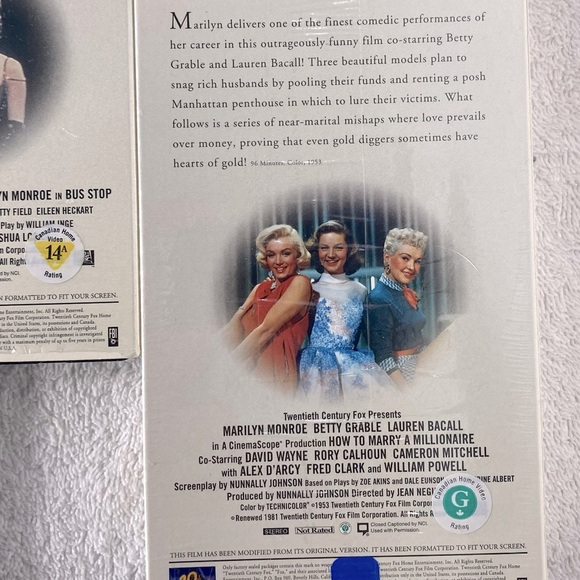 Vintage Marilyn Monroe Classic Movie Collection VHS - Picture 8 of 16